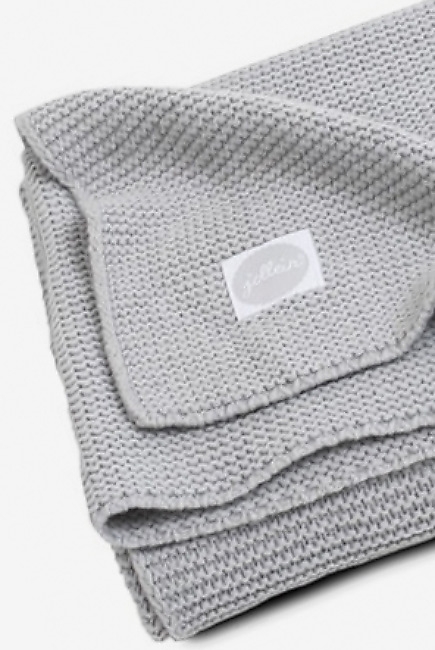 Вязаный плед для новорожденных Jollein Basic Knit, серый, большой