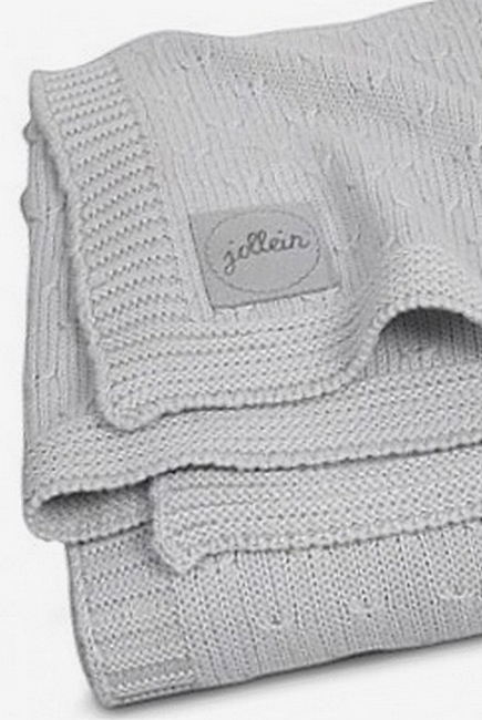 Вязаный плед для новорожденных Jollein Soft, серый