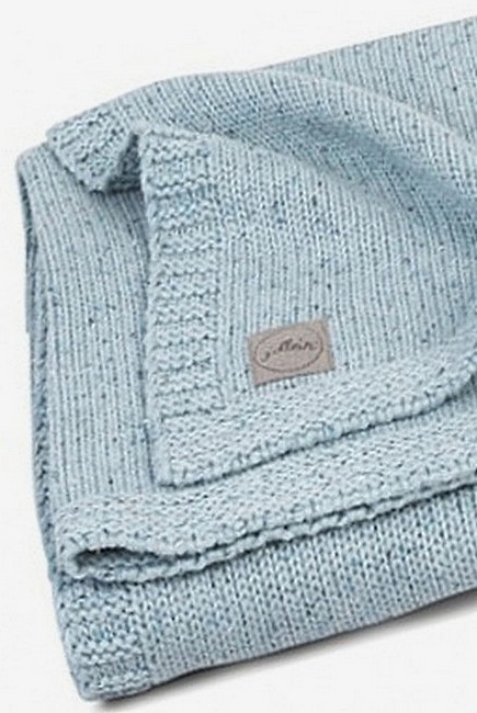 Вязаный плед для новорожденного Jollein Confetti Knit, cеро-зеленый