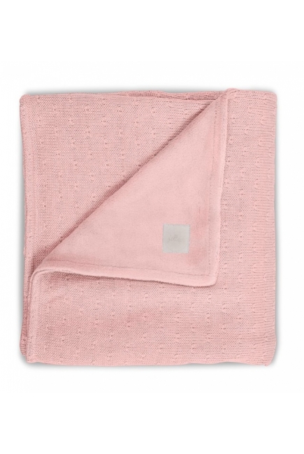 Вязаный плед для новорожденного с мехом Jollein Soft, розовый