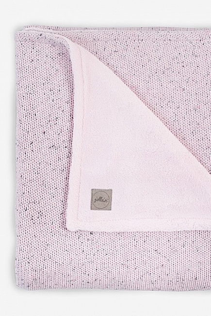 Вязаный плед для новорожденного с мехом Jollein Confetti, розовый