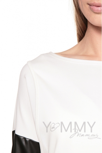 Платье-туника для кормящих и беременных, экрю