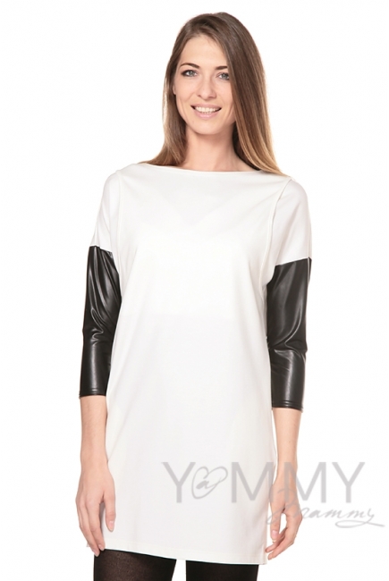 Платье-туника для кормящих и беременных, экрю