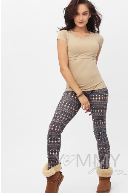 Комплект для дома бежевый с принтом сердечки