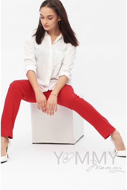 Костюм из плотной вискозы Костюм для кормящих и беременных из плотной вискозы, цвет алый