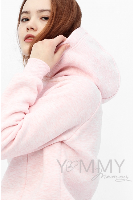 Костюм для беременных и кормящих с начесом, розовый меланж