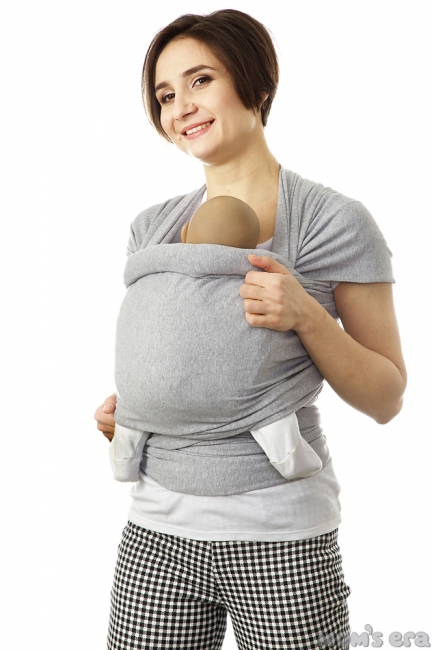 Трикотажный слинг-шарф, серый меланж