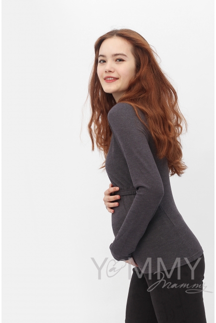 Лонгслив для кормящих и беременных, цвет антрацит