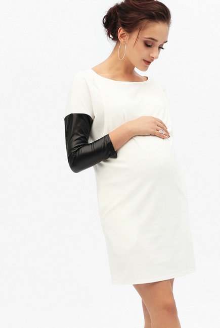 Платье-туника для кормящих и беременных, экрю