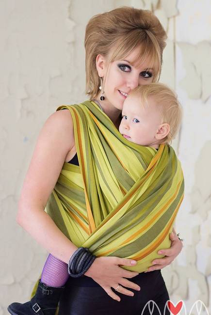 Слинг-шарф «Табатай» Амама, зелёный полосатый