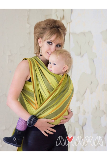 Слинг-шарф «Табатай» Амама, зелёный полосатый