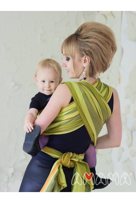 Слинг-шарф «Табатай» Амама, зелёный полосатый