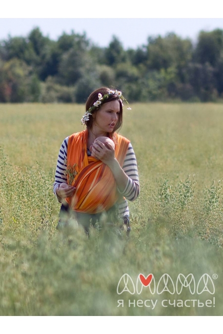 Слинг-шарф «Табатай» Амама, рыжий полосатый