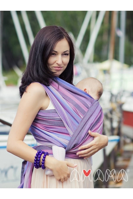 Слинг-шарф «Табатай» Амама, фиолетовый полосатый