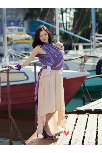 Слинг-шарф «Табатай» Амама, фиолетовый полосатый