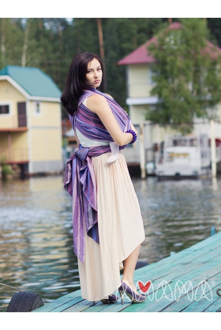 Слинг-шарф «Табатай» Амама, фиолетовый полосатый