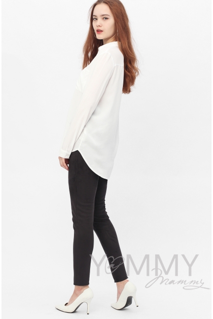 Леггинсы для кормящих и беременных замшевые универсальные, графит