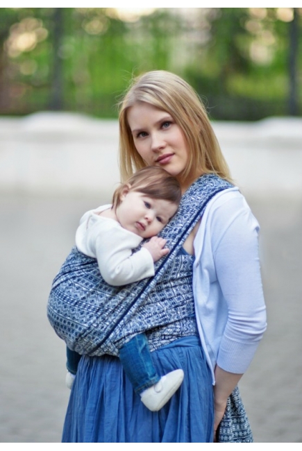 Слинг-шарф Didymos Indio (Prima) темно-сине-белый
