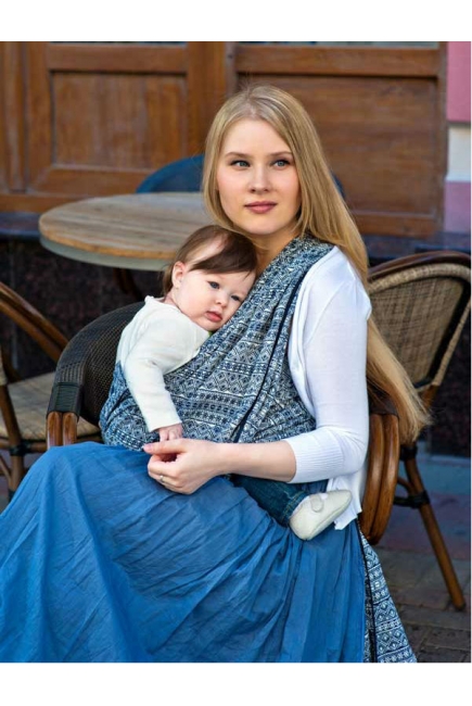 Слинг-шарф Didymos Indio (Prima) темно-сине-белый