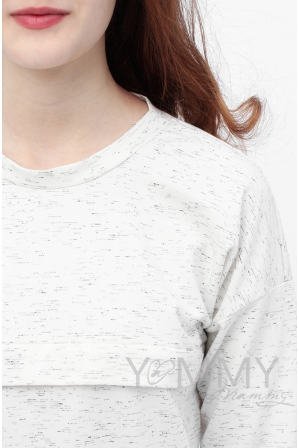 Свитшот для беременных и кормящих с лентами, экрю