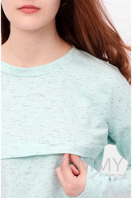 Свитшот для кормящих и беременных с лентами, ментол