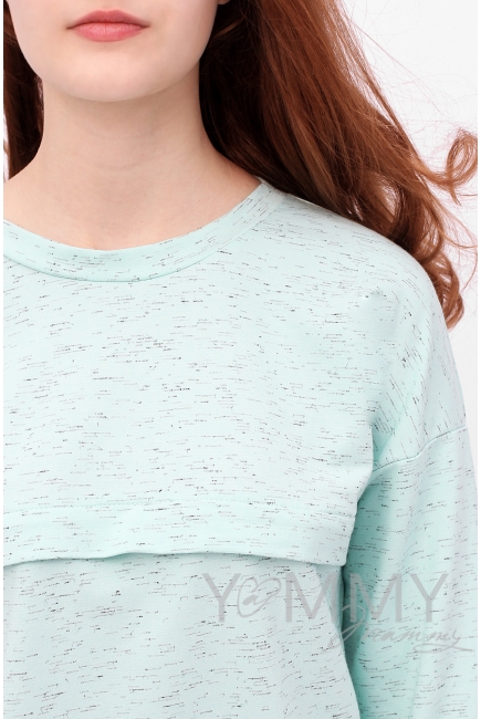 Свитшот для кормящих и беременных с лентами, ментол