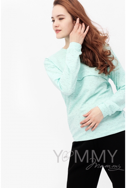 Свитшот для кормящих и беременных с лентами, ментол