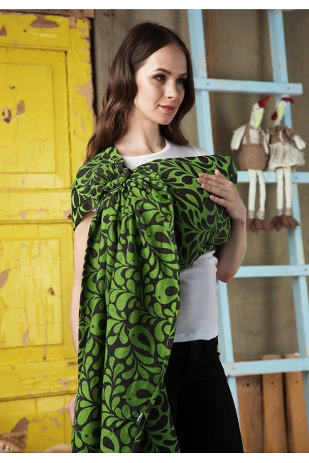 Слинг с кольцами "Птички", лайм