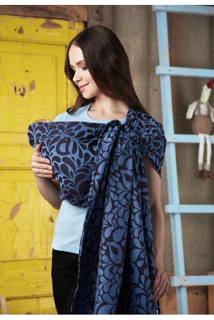 Слинг с кольцами "Птички" сапфир