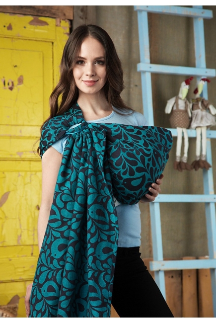 Слинг с кольцами "Птички", атлантик