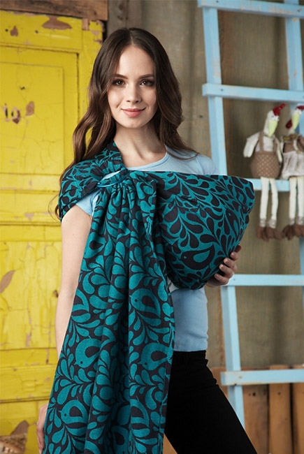 Слинг с кольцами "Птички", янтарь