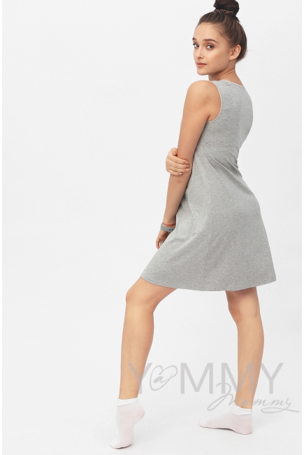 Ночная сорочка, цвет серый меланж