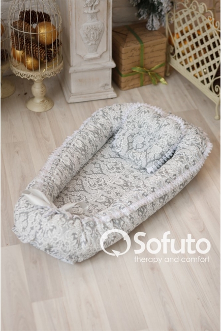 Гнездышко-кокон для новорожденных Babynest Barocco silver