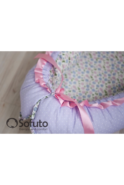 Гнездышко-кокон для новорожденных Babynest Fialki