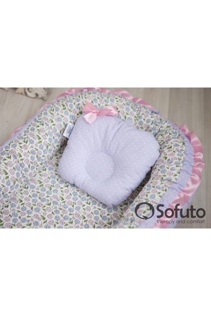 Гнездышко-кокон для новорожденных Babynest Fialki