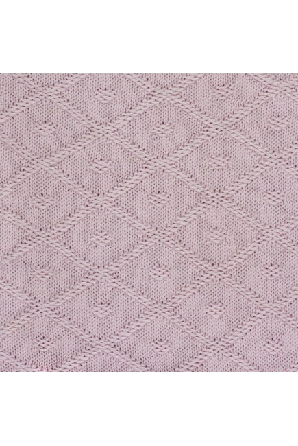 Вязаный плед для новорожденного с мехом Jollein Diamond, винтажный розовый