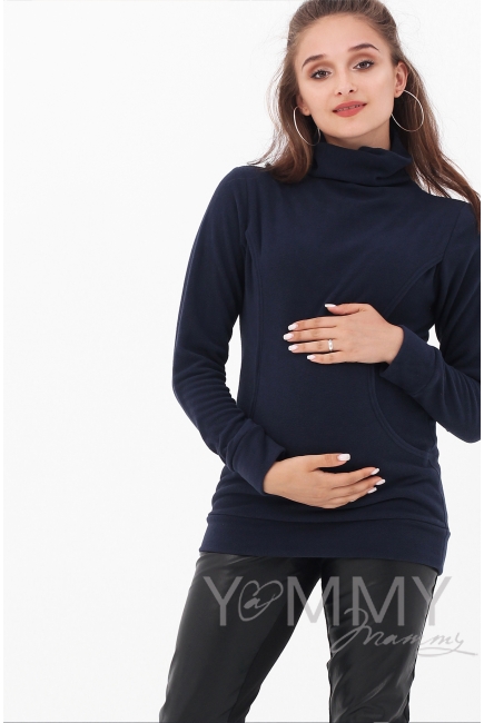 Толстовка YammyMammy (ямми мамми) флисовая, цвет "темно-синий"