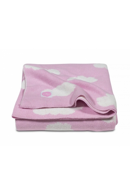 Вязаный плед для новорожденных Jollein Облака, розовый