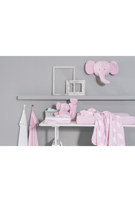 Вязаный плед для новорожденных Jollein Облака, розовый