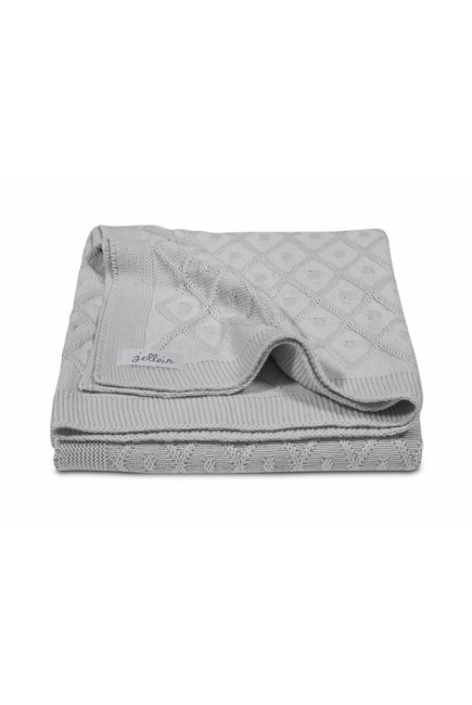 Вязаный плед для новорожденных Jollein Ромбы, серый