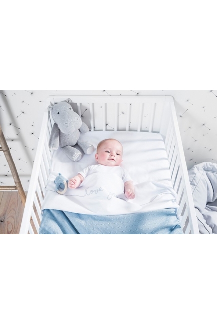 Вязаный плед для новорожденных Jollein Soft, голубой