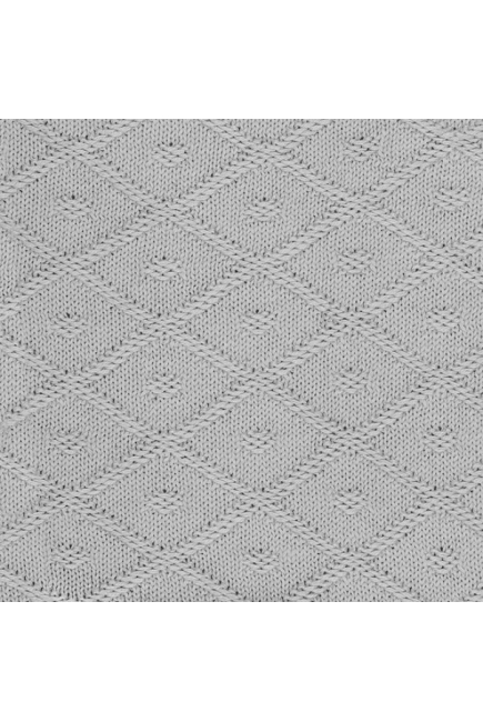Вязаный плед для новорожденного с мехом Jollein Diamond, серый