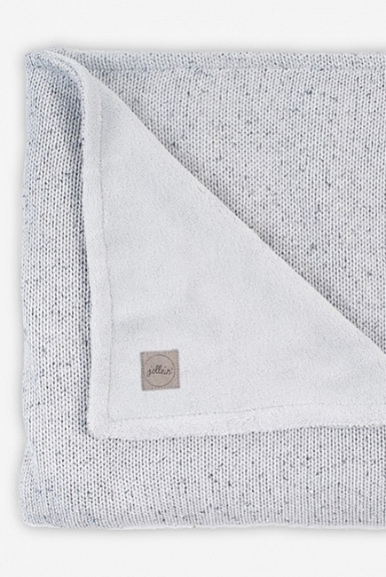 Вязаный плед для новорожденного с мехом Jollein Confetti, серый