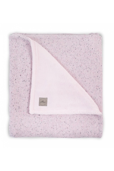 Вязаный плед для новорожденного с мехом Jollein Confetti, розовый