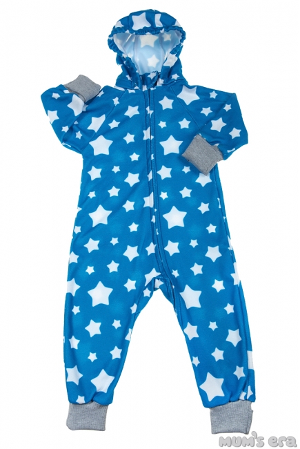 Флисовый комбинезон детский (поддева) Comfort, голубые звезды