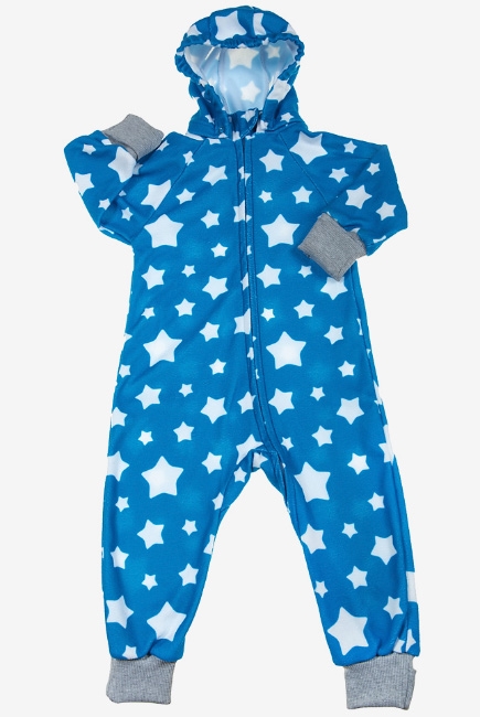 Флисовый комбинезон детский (поддева) Comfort, голубые звезды