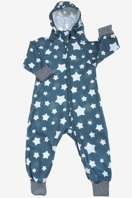 Флисовый комбинезон детский (поддева) Comfort, серые звезды