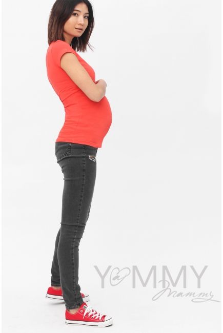 Футболка для кормящих и беременных, цвет алый