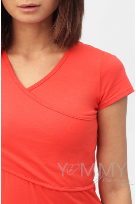 Футболка для кормящих и беременных, цвет алый