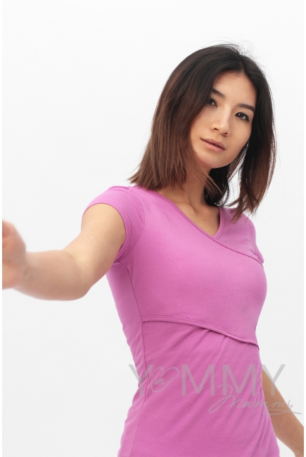 Футболка для кормящих и беременных, цвет орхидея